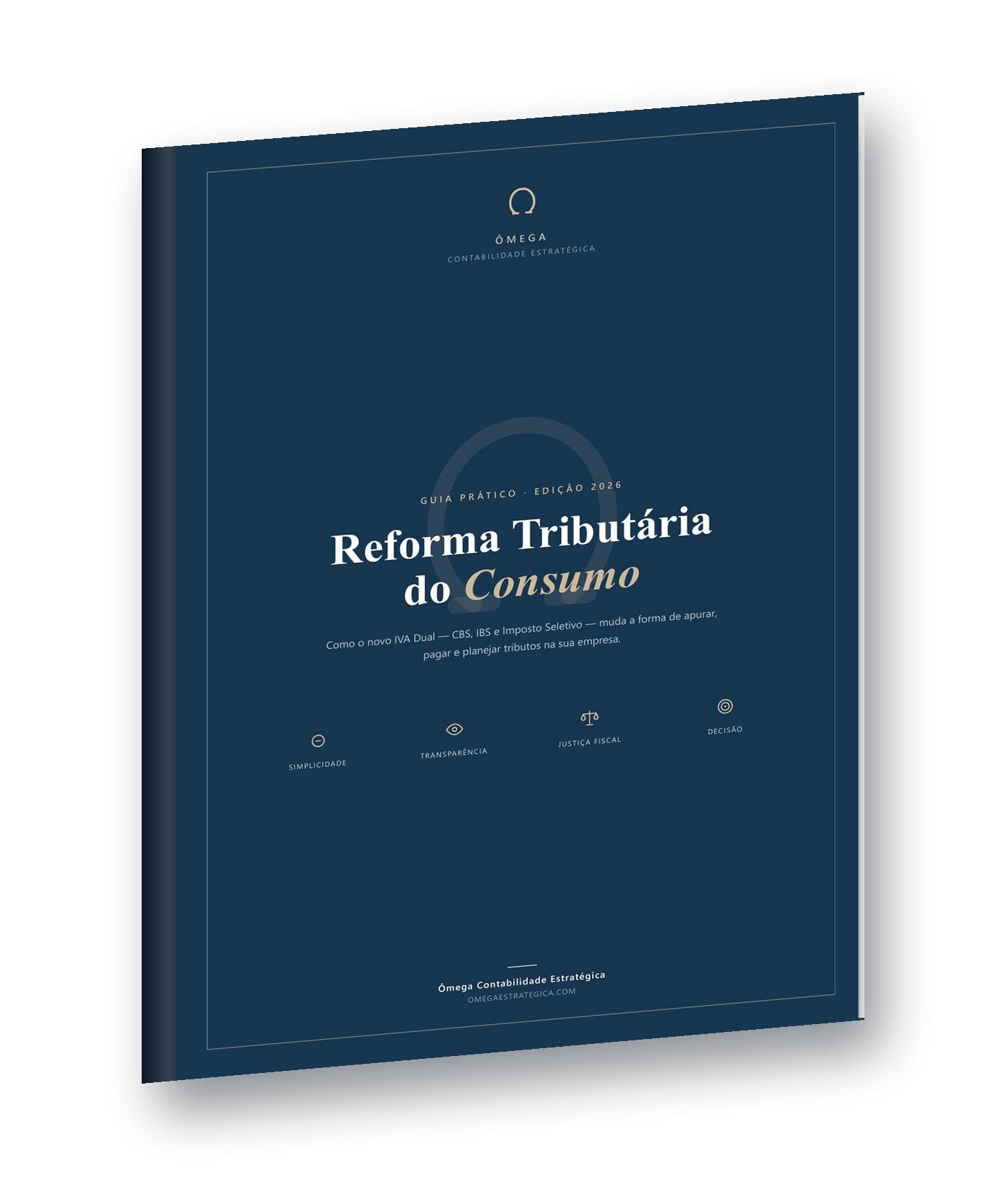 Capa do e-book Reforma Tributária do Consumo, da Ômega Contabilidade Estratégica